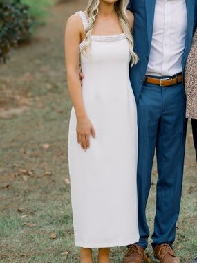 Odd Muse Pearl Trimmed Midi Dress